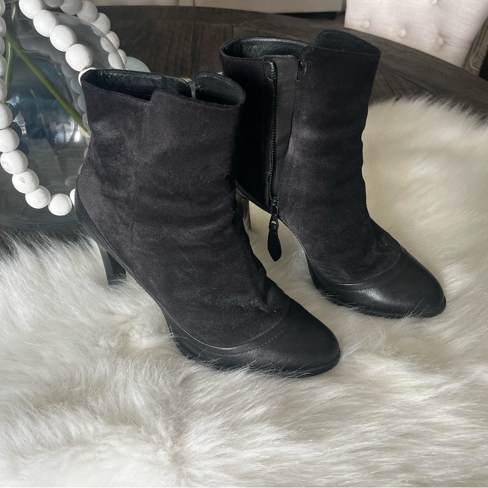 Rag and Bone Black Suede & Leather Ankle Boots - Women